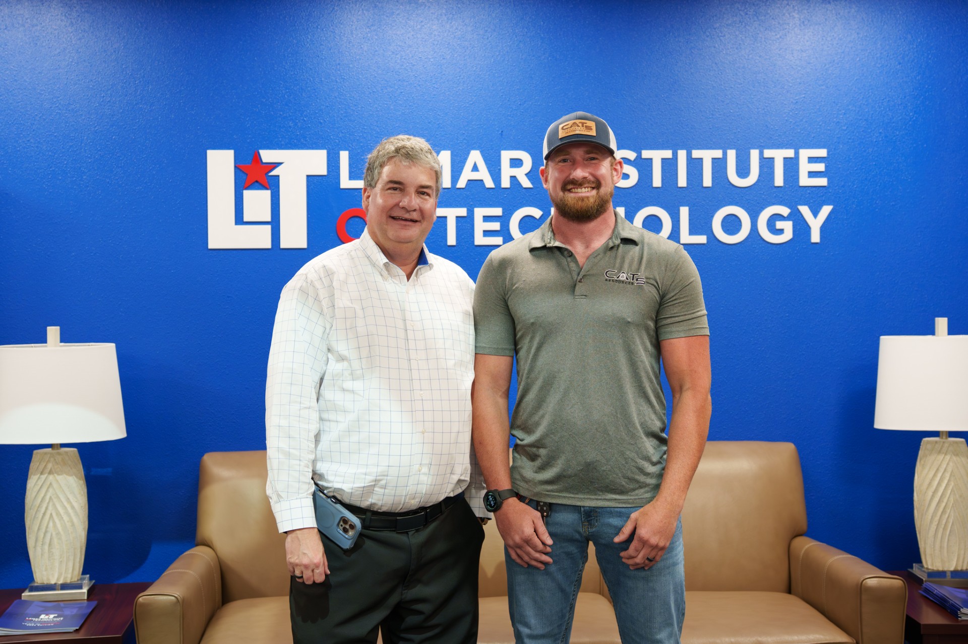 Lead Generator Technician Dustin Taylor and Dr. Valentine, President of LIT